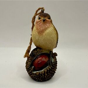 Bird Perched on an Acorn Ornament Small Bird Shelf Decor Figurine Ornament